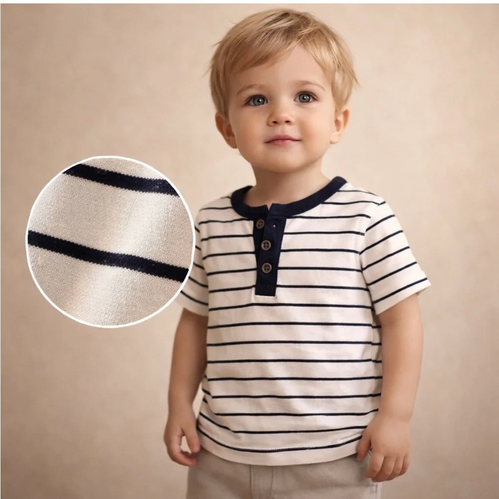 Old Navy Boys Striped Henley Shirt – Size 2T